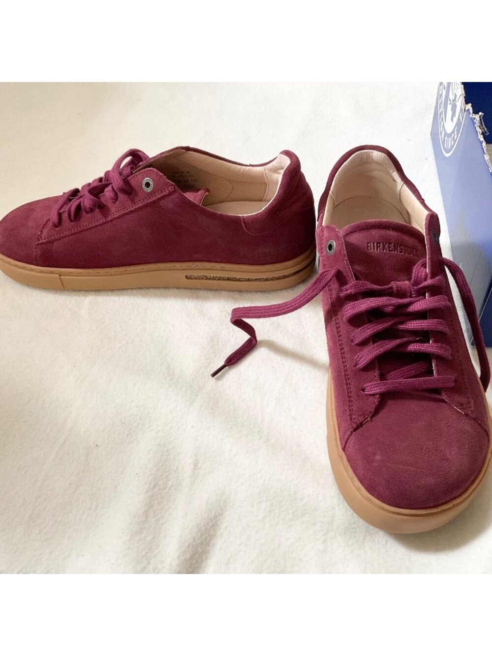 NEW BIRKENSTOCK BURGANDY red suede leather sneaker shoes MENEU42 US9 WOMEN 10.5
